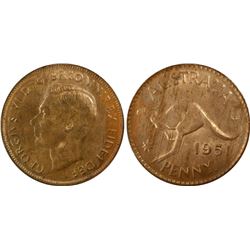 1951(P) Australian KGVI Penny - PCGS MS63RB