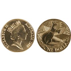 1988 Australian QEII One Dollar Coin - PCGS MS68