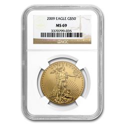 One 2009 1 oz Gold American Eagle MS-69 NGC