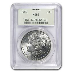 One 1886 Morgan Dollar MS-63 PCGS