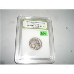 1936-D BUFFALO NICKEL *CERTIFIED BY INTERNATIONAL NUMISMATIC BUREAU* NICE EARLY VERY GOOD GRADE NICK