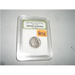 1929 BUFFALO NICKEL *CERTIFIED BY INTERNATIONAL NUMISMATIC BUREAU* NICE EARLY VERY GOOD GRADE NICKEL