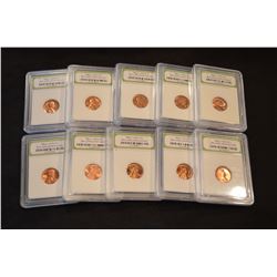 (10) - U.S. 1-Cent MS-Brilliant Uncirculated Coins