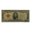 Image 1 : 1928 $5.00 U.S. Note Red Seal VF