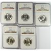 Image 1 : LOT OF ( 5 ) 1950-D WASHINGTON QUARTERS,  NGC MS-65