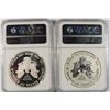 Image 2 : 2012-S AMERICAN SILVER EAGLE SET, NGC REVERSE PROOF Pf-69 & PROOF-69 ULTRA CAMEO