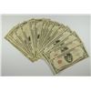 Image 1 : ( 20 ) U.S. $5.00 RED SEAL NOTES VARYING CIRCULATED CONDITION, SOME WITH WRITING