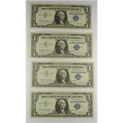 (4) CONSECUTIVE 1957 $1 SILVER CERTIFICATES