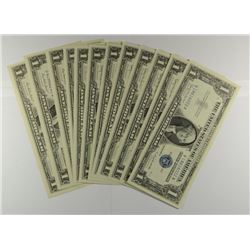 (12) 1957 $1 SILVER CERTIFICATES CH CU