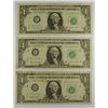 Image 1 : (3) $1 FEDERAL RESERVE NOTES (STARS) BARR NOTES