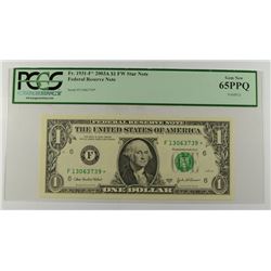2003 $1 FEDERAL RESERVE NOTE (STAR) PCGS 65 PPQ