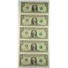 Image 1 : (5) $1 FEDERAL RESERVE NOTE'S (REPEATER'S)