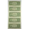 Image 2 : (5) $1 FEDERAL RESERVE NOTE'S (REPEATER'S)