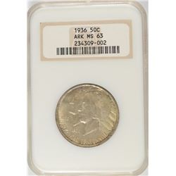 1936 ARKANSAS COMMEN HALF DOLLAR NGC MS-63