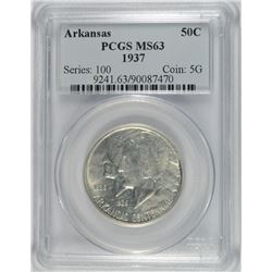 1937 ARKANSAS COMMEN HALF DOLLAR PCGS MS-63