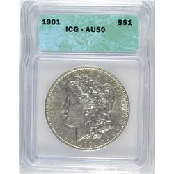 1901 MORGAN DOLLAR ICG AU-50