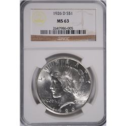 1926-D PEACE DOLLAR NGC MS-63