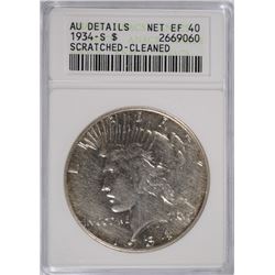 1934-S PEACE DOLLAR ANACS AU DETAILS