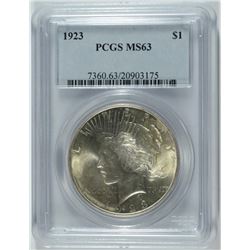 1923 PEACE DOLLAR PCGS MS-63