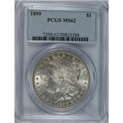 1899 MORGAN SILVER DOLLAR, PCGS MS-62