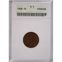 1868 INDIAN HEAD CENT, ANACS GOOD-4