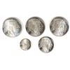 Image 1 : (3) 1/2 OUNCE (1)  1/4 OUNCE & (1) 1/10 OUNCE .999 SILVER BUFFALO/INDIAN ROUNDS
