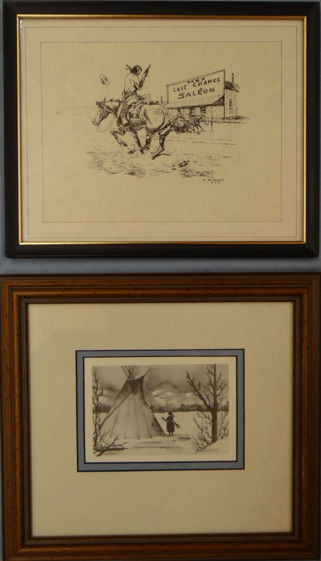 2 pieces: Agnes Kennedy, Tepee & Indian scene, 5