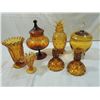 Image 1 : LOT 7 ASSORTED VINTAGE AMBER GLASSWARE