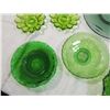 Image 4 : LOT 11 ASSORTED VINTAGE GREEN GLASSWARE