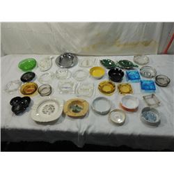 BOX LOT ASSORTED ASH TRAYS