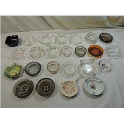 BOX LOT ASSORTED VINTAGE ASH TRAYS