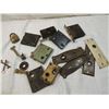 Image 3 : BOX LOT ANTIQUE DOOR LOCKS,