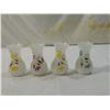 Image 1 : LOT 4 VINTAGE WHITE HAND PAINTED BUD VASES