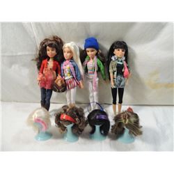 LOT 4 LIV DOLLS WITH WIGS