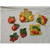 Image 2 : LOT 7 ASSORRTED VINTAGE FRUIT WALL PLAUQES
