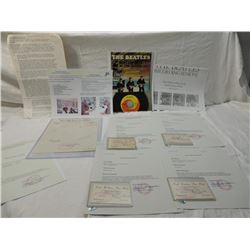 ALL 4 THE BEATLES & CAL PERKINS AUTOGRAPHS COA