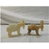 Image 1 : LOT 2 VINTAGE STONE CARVED DONKEYS