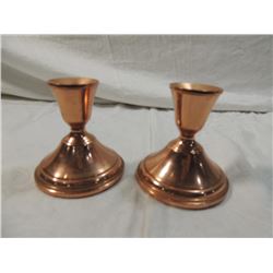 PAIR VINTAGE COPPER CANDLESTICK HOLDER