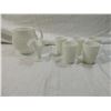 Image 1 : LOT 7 MILK GLASS HOBNAIL PITCHER & GLASSES