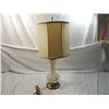 Image 1 : VINTAGE FLUTED FROSTED GLASS TABLE LAMP