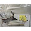 Image 1 : BOX LOT ASSORTED SEWING, NEEDLEPOINT, CROSS STITCH