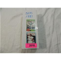 500 1981 TOPPS BASEBALL CARDS