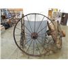 Image 2 : LARGE WROUGHT IRON TRACTOR WHEEL