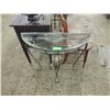 Image 2 : METAL & GLASS HALF MOON HALL TABLE