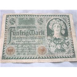 1920 50 MARK GERMAN BANK NOTE (L769-15)