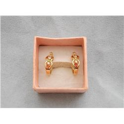 14K GOLD FILLED MULTI GEM HOOP EARRINGS (L769-22)