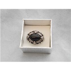 TIBETAN SILVER RING WITH STONE (L800-13)