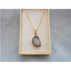 GOLD ELECTROPLATED DRUZY WITH GOLD TONE CHAIN (L800-23)