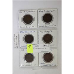 CAN LARGE CENTS 1911-1918 X6