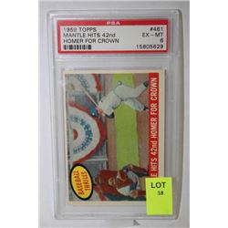 1959 TOPPS MICKEY MANTLE HIT 42ND HOME RUN
